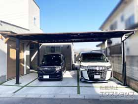 のカーポート エフルージュ FIRST 600タイプ 2台用 複合色 積雪〜20cm対応 施工例