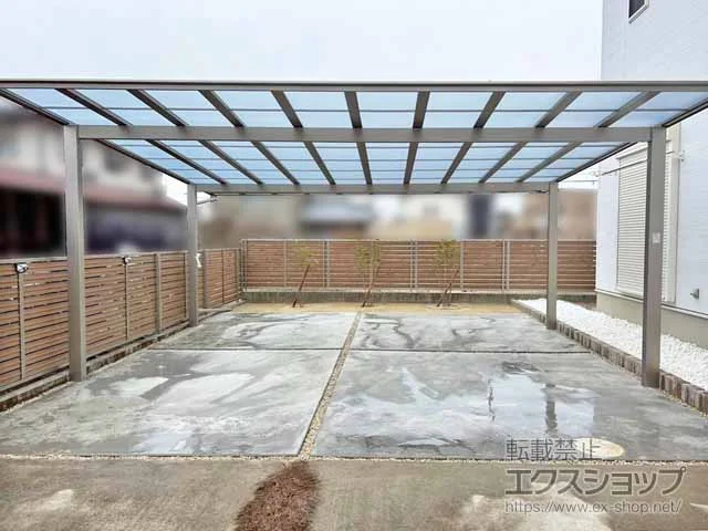 LIXIL(リクシル)のカーポート ネスカ F 2台用(フラットスタイル) 積雪〜20cm対応 施工例