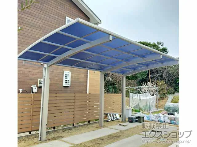 YKKAPのカーポート アリュース 600タイプ 1台用 奥行延長セット 積雪〜20cm対応+着脱式サポート 施工例