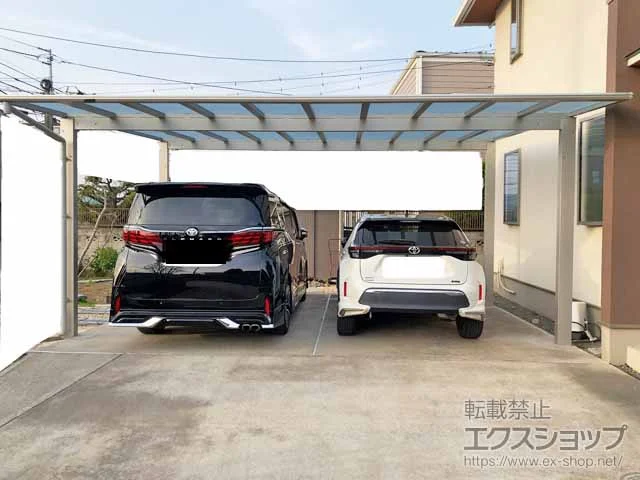 YKKAPのカーポート エフルージュ FIRST 600タイプ 2台用 積雪〜20cm対応 施工例