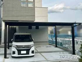 YKKAPのカーポート エフルージュ FIRST 600タイプ 2台用 積雪〜20cm対応 施工例