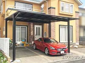 YKKAPのカーポート エフルージュ FIRST 600タイプ 2台用 積雪〜20cm対応 施工例