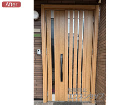 の玄関ドア リシェント玄関ドア3 M27型 断熱K4仕様 親子仕様(ランマ無)外観右吊元 ※FamiLock仕様 施工例