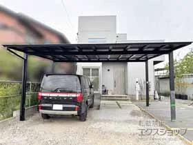 LIXIL(リクシル)のカーポート ネスカF (フラットスタイル) ワイド 積雪〜20cm対応 施工例