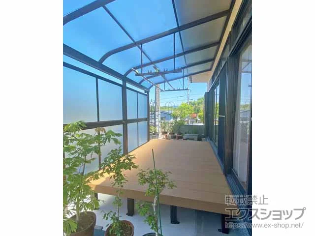 YKKAP�̃e���X���� �\�����A R�^ �e���X�^�C�v �P�� �ϐ�`20cm�Ή��{�݂艺�����Œ蕨���� ���C�h�^�C�v�{�O�ʃp�l�� 2�i �{�H��