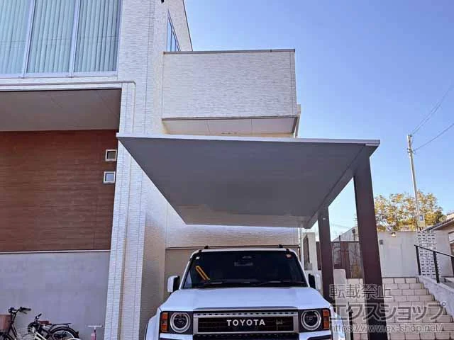 YKKAPのカーポート プレーンルーフ 600タイプ 1台用 単体セット ツートーン 積雪～20cm対応 施工例