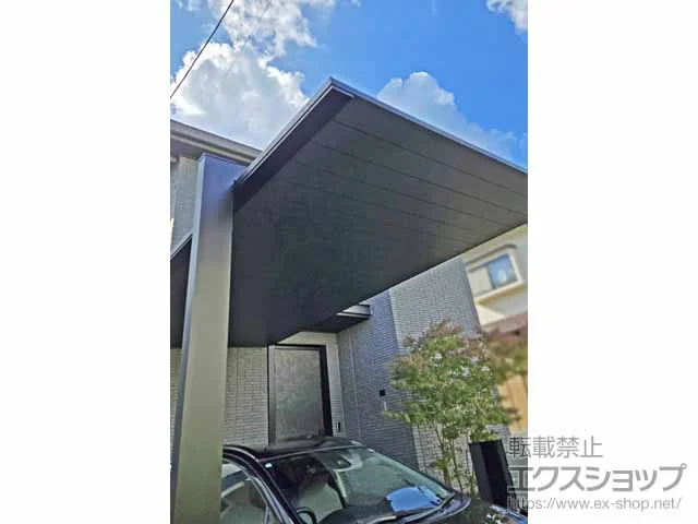 YKKAPのカーポート プレーンルーフ 600タイプ 1台用 単体セット 複合色 積雪～20cm対応 施工例