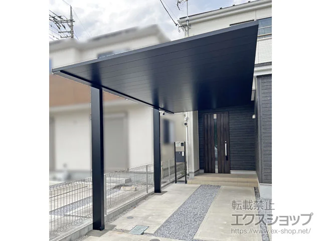 YKKAPのカーポート プレーンルーフ 600タイプ 1台用 単体セット 積雪~20cm対応 施工例