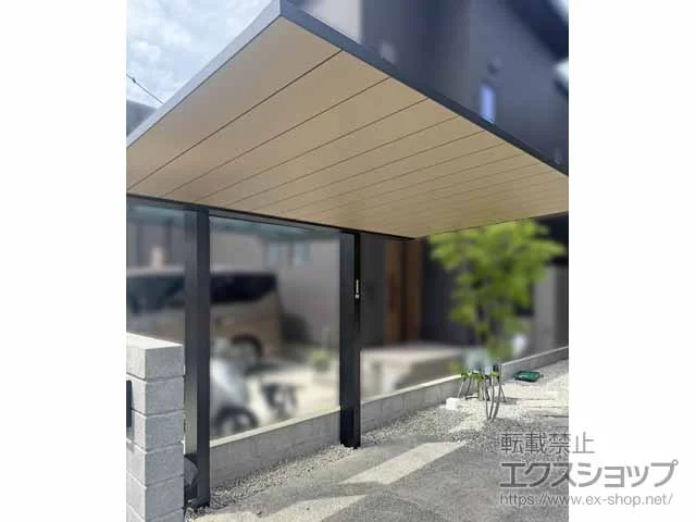 YKKAPのサイクルポート・自転車置き場 プレーンルーフ ミニ 600タイプ 単体セット 複合色 積雪～20cm対応 施工例
