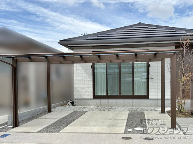 YKKAPのカーポート エフルージュ FIRST 600タイプ 2台用 積雪～20cm対応 施工例