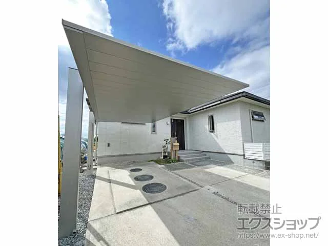 YKKAPのカーポート プレーンルーフ 600タイプ 1台用 単体セット 積雪～20cm対応 施工例