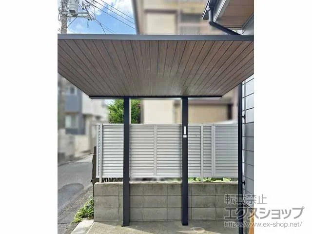 YKKAPのサイクルポート・自転車置き場 プレーンルーフ ミニ 600タイプ 単体セット 複合色 積雪～20cm対応 施工例