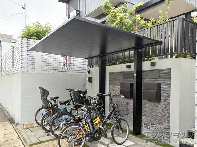 愛知県長久手市のYKKAPのサイクルポート・自転車置き場 プレーンルーフ ミニ 600タイプ 単体セット 積雪～20cm対応 施工例