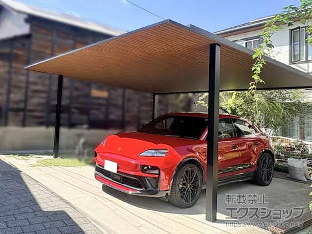 YKKAPのカーポート プレーンルーフ 600タイプ 2台用 単体セット 複合色 積雪～20cm対応 施工例