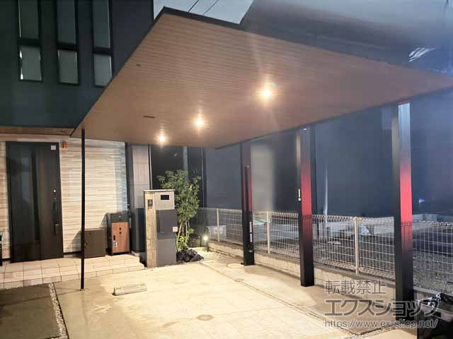 YKKAPのカーポート プレーンルーフ 600タイプ 1台用 単体セット 複合色 幅3,300mm 積雪～20cm対応 施工例