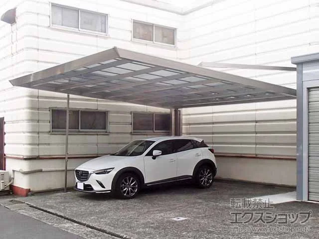 四国化成のカーポート マイポートNext ワイド2台用 積雪～20cm対応 施工例