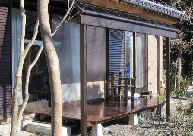 埼玉県秩父郡東秩父村ののテラス屋根 ヴェクターテラス R型 1500 テラスタイプ 単体 積雪〜50cm対応 施工例