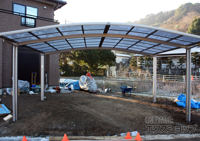 熊本県熊本市のLIXIL リクシル（トステム）のカーポート カーブポートシグマIII   ワイド  積雪〜20cm対応 施工例