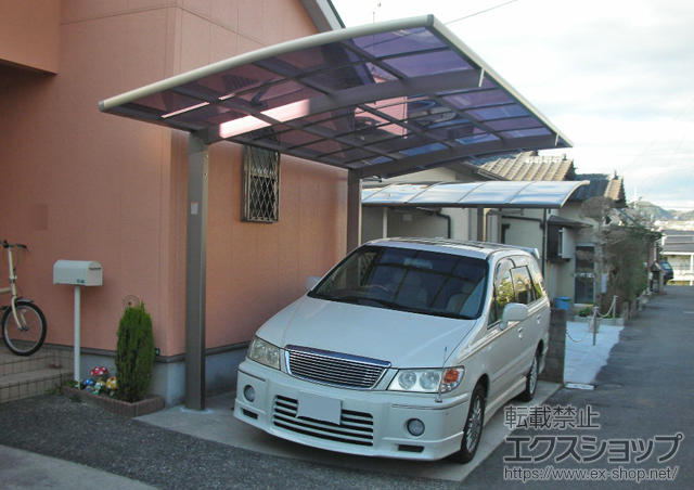 福岡県筑紫野市のLIXIL リクシル（トステム）のカーポート カーブポートシグマIII 積雪〜30cm対応 施工例