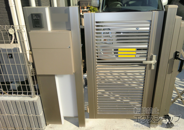 神奈川県横浜市のの機能門柱・ポスト ウィルモダン門柱　門扉仕様（外観右側に片開き門扉） 施工例