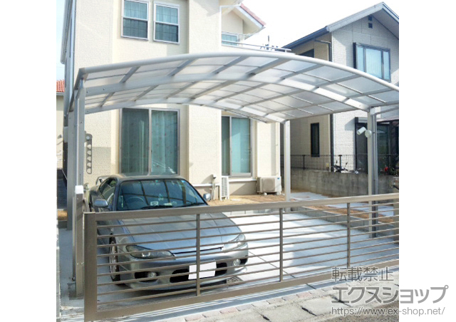 香川県高松市ののカーポート レイナツインポート 積雪〜20?対応＋収納式物干しセット2型 2本入×1セット 施工例