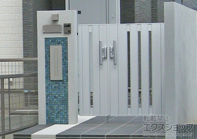 福岡県福岡市のの門扉 ライフモダンII SA型門扉 両開き親子 柱使用 施工例