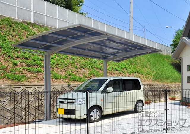 香川県さぬき市ののフェンス・柵・塀、カーポート、テラス屋根 プレシオスポート 積雪〜20p対応 施工例