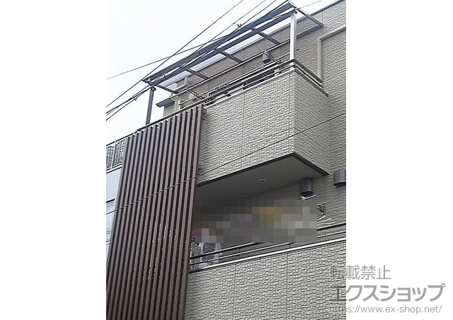 大阪府大阪市鶴見区のLIXIL リクシル（トステム）のバルコニー・ベランダ屋根 ライザーテラスII F型 屋根タイプ 単体 積雪〜20cm対応 施工例