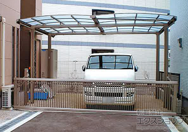大阪府岸和田市ののカーポート キューブポートワイド 積雪〜20cm対応 施工例