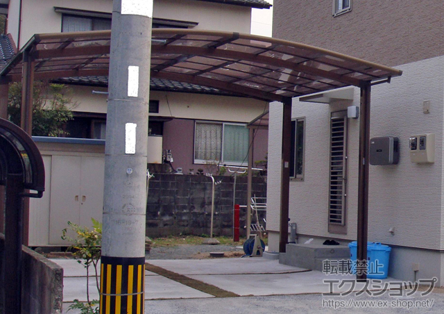 佐賀県三養基郡基山町のLIXIL リクシル（トステム）のカーポート カーブポートシグマIII　ワイド 積雪〜30?対応 施工例