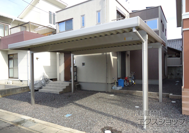 京都府舞鶴市ののカーポート レオンポートneo 2台用 積雪〜50cm対応 施工例