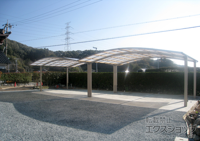 静岡県御前崎市のLIXIL リクシル（トステム）のカーポート カーブポートシグマIII ワイド 積雪〜30cm対応 施工例