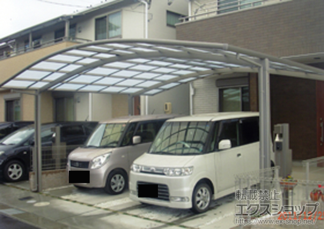 愛知県一宮市のLIXIL リクシル（トステム）のカーポート カーブポートシグマIII ワイド 積雪〜20cm対応 施工例