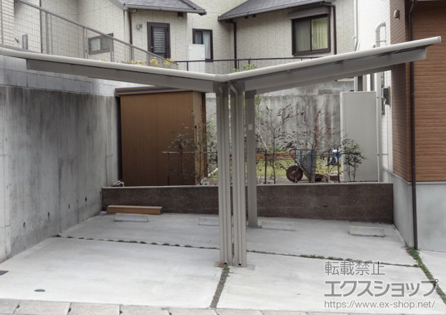 鹿児島県鹿児島市のLIXIL リクシル（トステム）のカーポート レークポートシグマIII Y合掌 積雪〜30cm対応 施工例