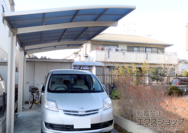 埼玉県久喜市のLIXIL リクシル（トステム）のカーポート カーブポートシグマIII 延長 積雪〜30cm対応 施工例