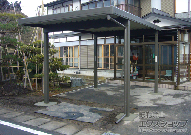 福島県南会津郡南会津町のLIXIL リクシル（トステム）のカーポート テリオスポートIII 3000　積雪〜100cm対応 施工例