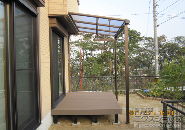 山口県下関市ののテラス屋根 ヴェクターテラス F型 テラスタイプ 単体 積雪〜20cm対応 施工例