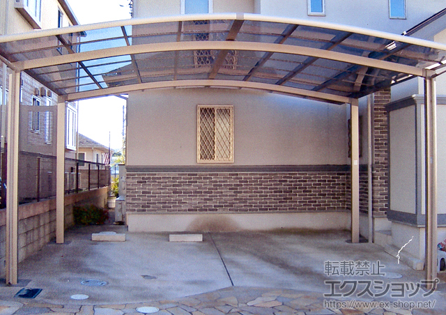 東京都町田市のLIXIL リクシル（トステム）のカーポート カーブポートシグマIII ワイド 積雪〜30cm対応 施工例