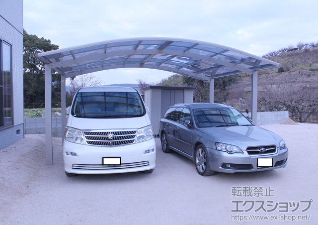 岡山県岡山市ののカーポート プレシオスポート ワイド 積雪〜20?対応 施工例