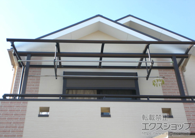 大阪府松原市ののバルコニー・ベランダ屋根 プレシオステラス R型 屋根タイプ 単体 積雪〜20cm対応 施工例