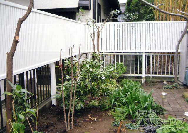 神奈川県茅ヶ崎市ののフェンス・柵 エクスラインフェンス6型 多段柱施工 施工例