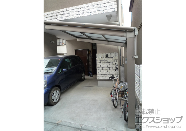 東京都板橋区ののサイクルポート・駐輪場 カムフィNex F ミニ 積雪〜20cm対応+側面パネル 施工例