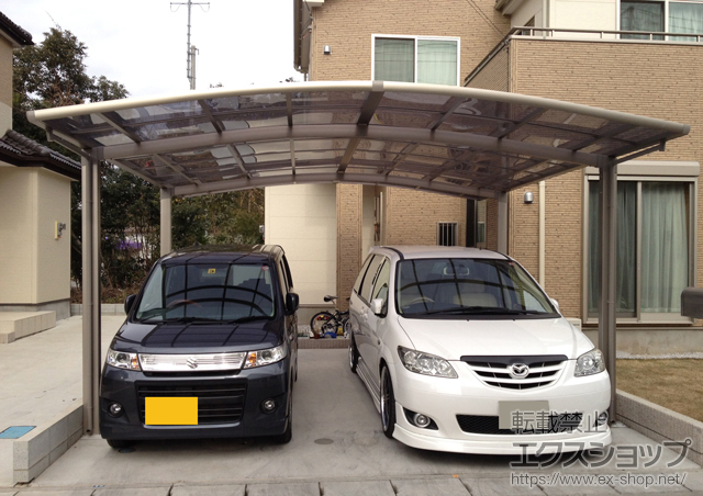 千葉県野田市のLIXIL リクシル（トステム）のカーポート カーブポートシグマIII ワイド 積雪〜30?対応 施工例
