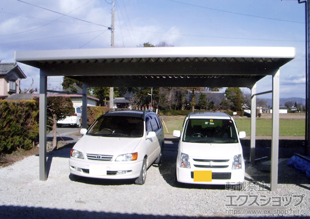 長野県松本市ののカーポート ジーポートneo 積雪100cmＡタイプ 2台用 4本柱　角柱仕様 施工例