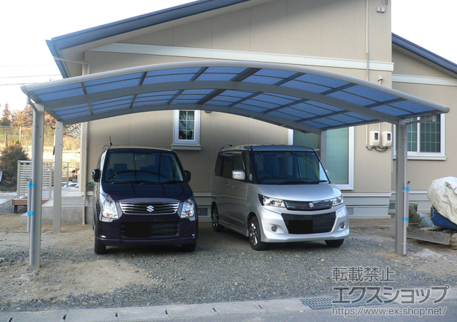山口県周南市ののカーポート プレシオスポート ワイド　積雪〜20cm対応 施工例