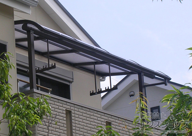 大阪府高槻市ののバルコニー・ベランダ屋根 プレシオステラス R型 テラスタイプ 単体 施工例
