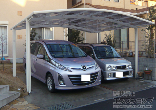 埼玉県川越市のLIXIL リクシル（トステム）のカーポート カーブポートシグマIII ワイド 積雪〜30?対応 施工例