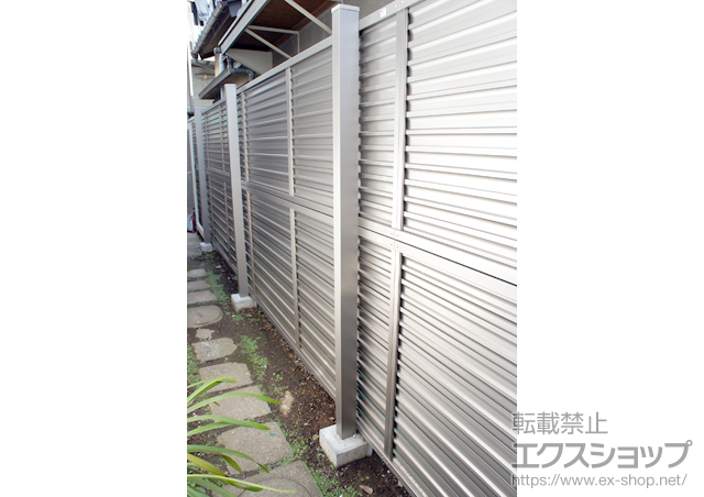 東京都品川区ののフェンス・柵 プリレオR9型フェンス アルミ多段柱施工 施工例
