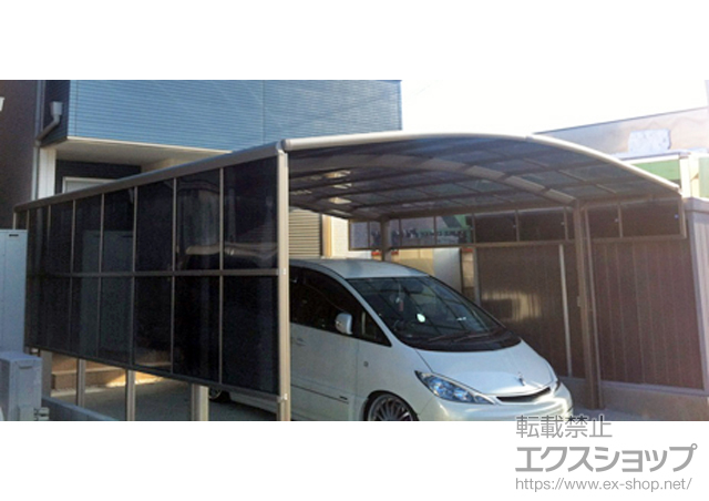 埼玉県戸田市のLIXIL リクシル（トステム）のカーポート カーブポートシグマIII ワイド 積雪〜30?対応 施工例