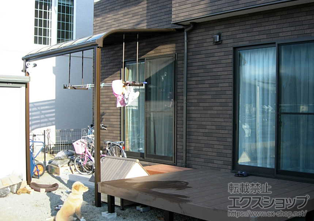 福島県岩瀬郡鏡石町ののテラス屋根 プレシオステラス R型 テラスタイプ 1500 単体 積雪〜50cm対応 施工例